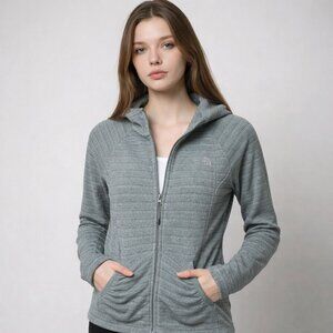 The North Face Full Zip Polartec Women's Striped Fleece Hooded Jacket - Size S